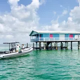 Biscayne Bay boat on turquoise water