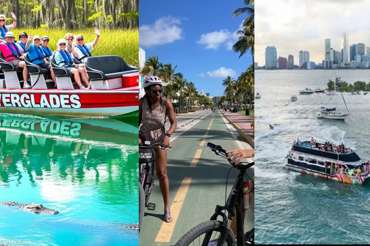 Bay cruise, Miami Beach cycling and Everglades airboat for a three-day Miami plan