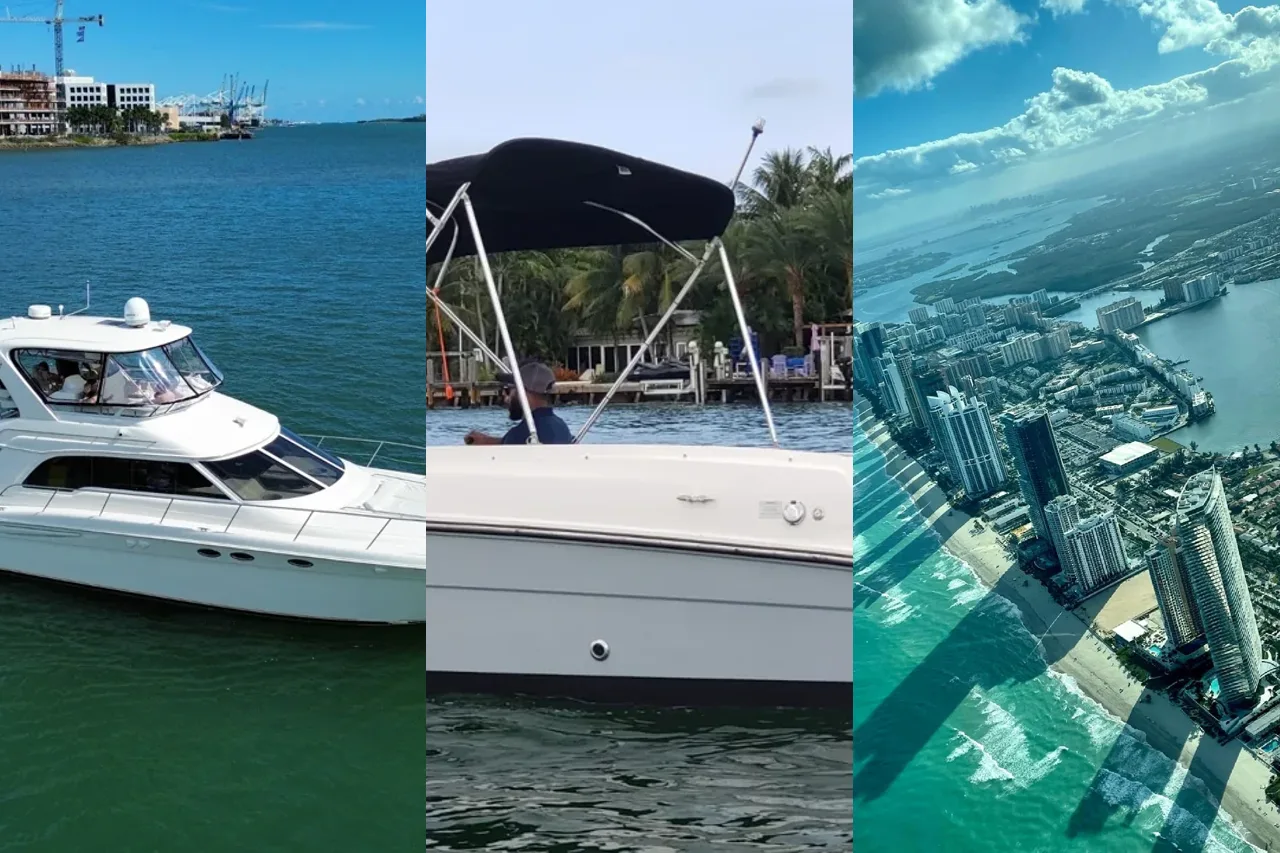 Luxury yacht, Bayliner seating and scenic airplane from the private tour catalog